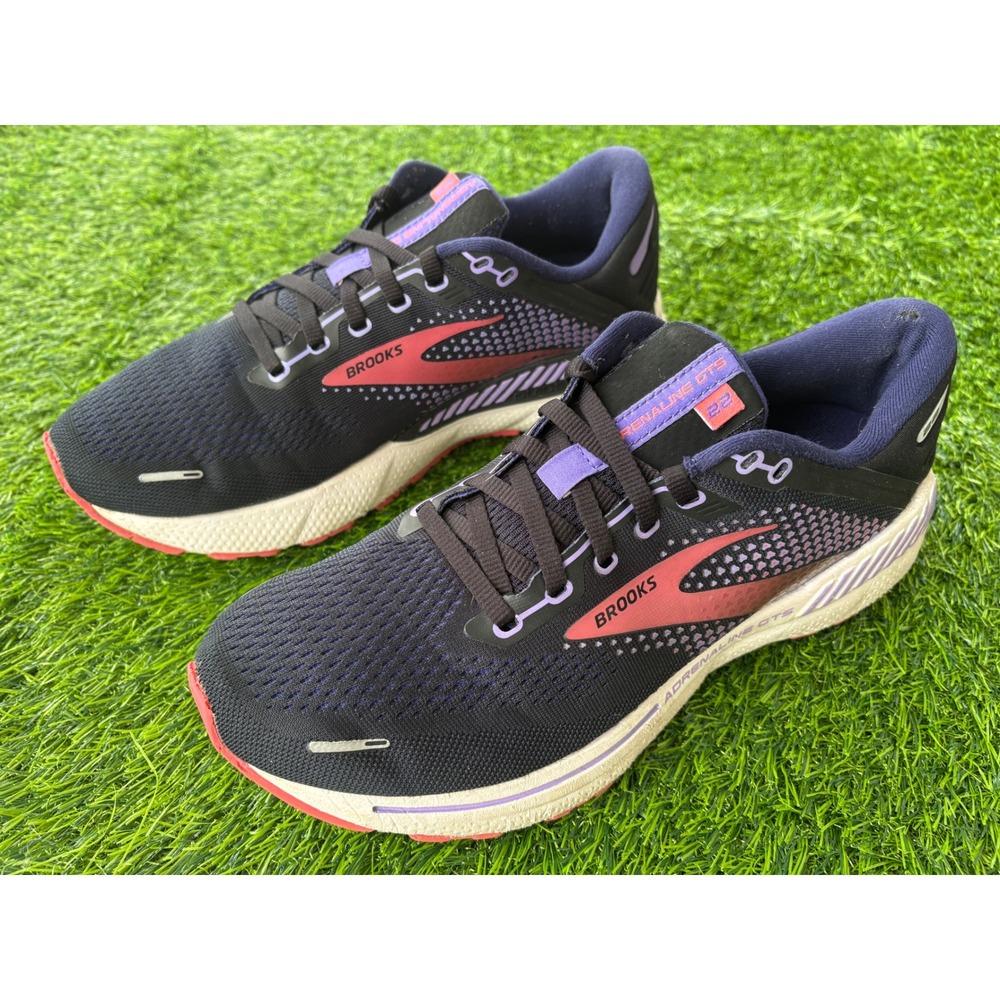 Brooks Adrenaline GTS 22 Womens 10 Men 8 Running Shoes Black Purple 1203531B080